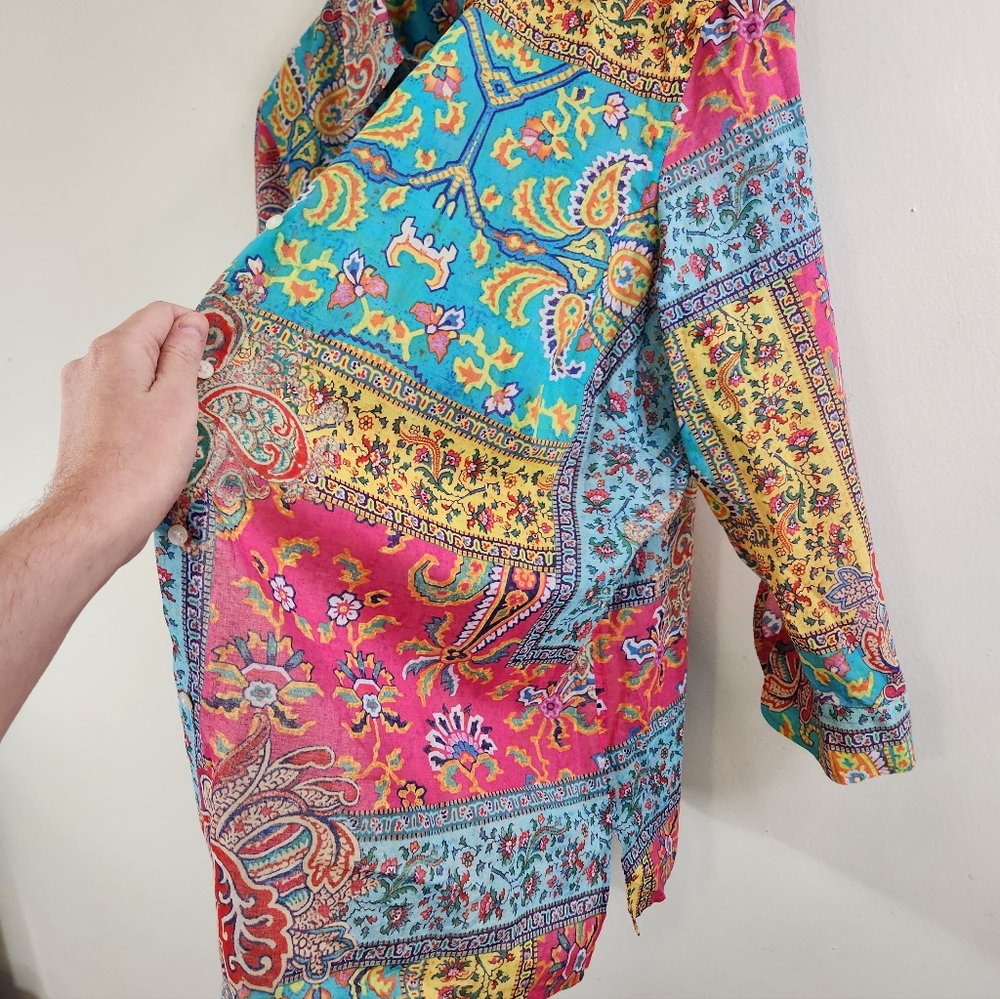 Lauren Ralph Lauren Boho Button Down Top - Picture 2 of 5